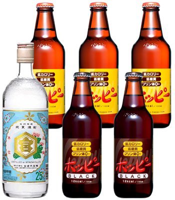 Amazon.co.jp: ホッピー Hoppy 白 黒 330ml ×5本 亀甲宮 キンミヤ焼酎